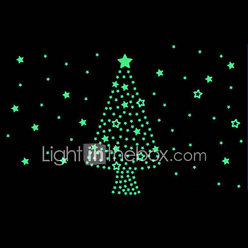 Luminous Cartoon Diy Christmas Tree Wall Stickers Decorative Stickers