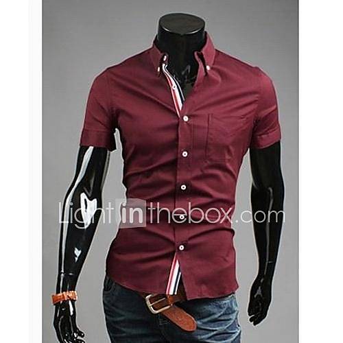 Mens Casual Pure Cotton Short Sleeve Shirt