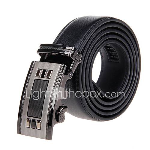 Mens Stylish Cow Split Leather Belt W/ Zinc Alloy Automatic Buckle