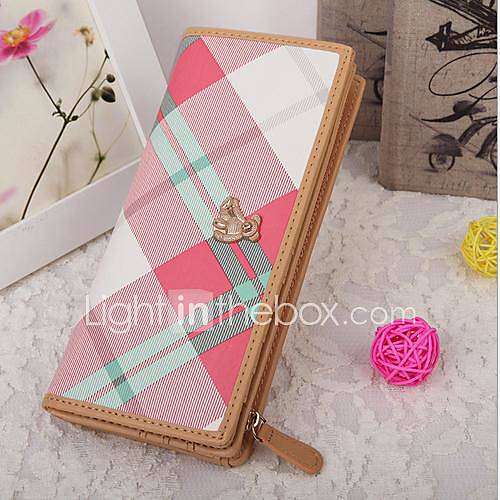 Womens Plaid Zipper Wallet