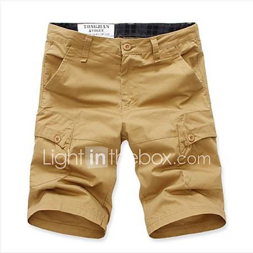 Mens Summer Fashion Casual Short Straight Multi Pocket Cargo Shorts