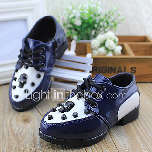 Childrens Spring Skull Rivet Head Leather Casual Shoes