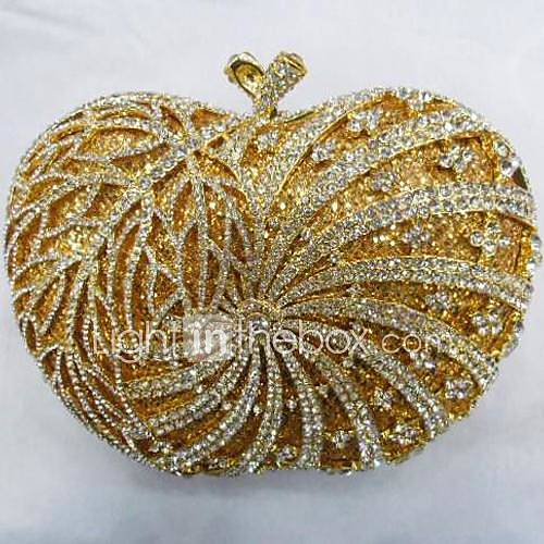 Women Lovely Fruit Design Rhinestone Clutch Purse Bag