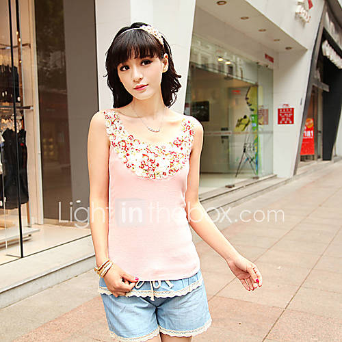 E Shop 2014 Summer Stereoscopic Petal Round Vest (Pink)