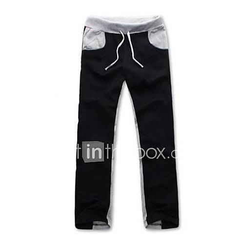 Mens Leisure Contrast Color Pure Cotton Pants