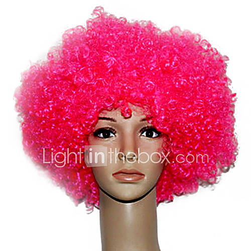 Capless Football Fans Party Wig Red