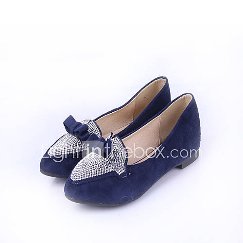 Womens Simple Rhinestone Embellishment Flat Shoes(Navy Blue)