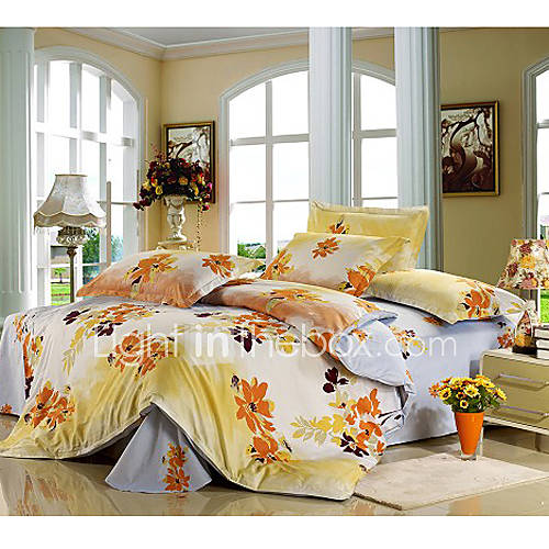 SINUOER Cotton Twill Four Piece Bedclothes Secret Garden(Screen Color)