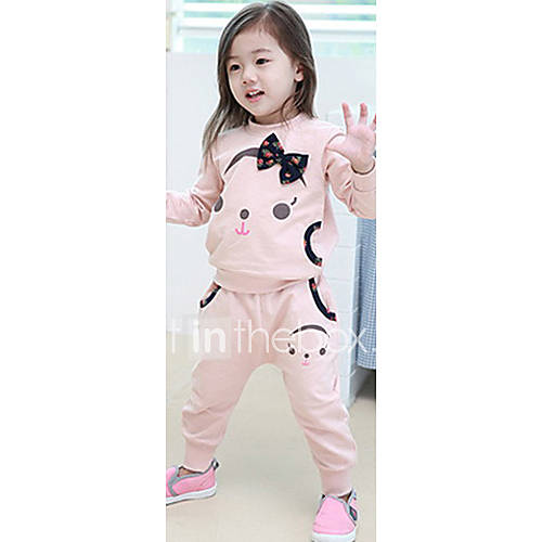 Girls Bowknot Lovely Long Sleeve Clothing Sets