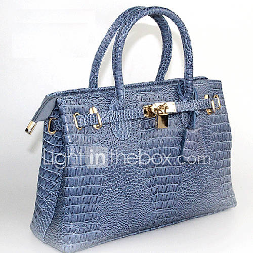 XIUQIU Womens Fascinating Leather Tote Bag(Blue)