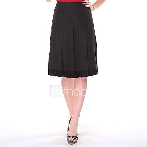 Cerel Elegant Stitching Full Skirt Midi Skirt