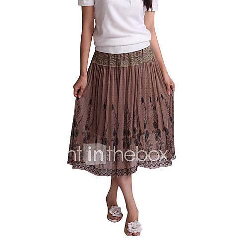 Womens Long Maxi Printed Bohemian Folk Elastic Skirts