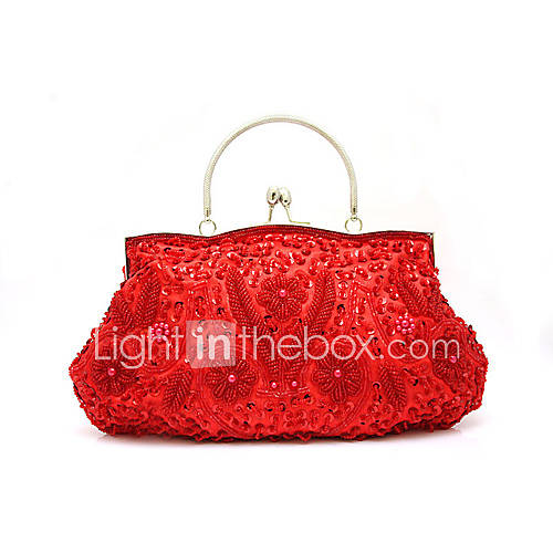 Freya WomenS Fashion Handmade Beaded Bag(Red)