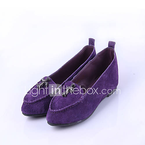Womens European Lovely Simple Solid Color Flat Shoes(Purple)
