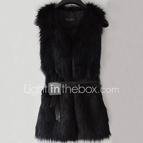 Sleeveless Collarless Faux Fur Party/Casual Vest(More Colors)