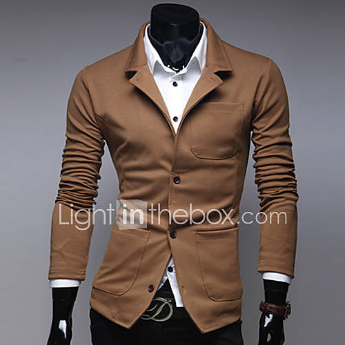 Cocollei mens Single breasted casual knit suit (camel)