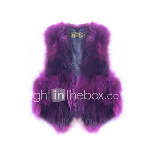 Sleeveless Collarless Raccoon Fur Party/Casual Vest(More Colors)