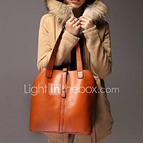 PU Vintage Leisure Big Capacity Shoulder Bag With Small Bag Inside