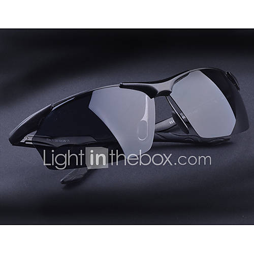 Aulong Mens Polarized Light Metal Black 98 Sunglasses