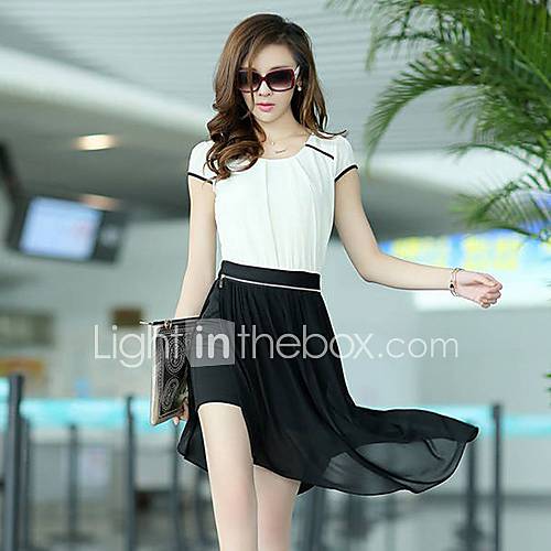 JFS Korea Sytle Womens Elegant Slim Fit Chiffon Dress