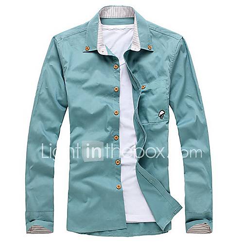 Mens All Match Casual Long Sleeve Shirt