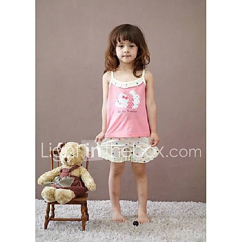 Childrens Lovely Print Sleeveless Clothing Sets