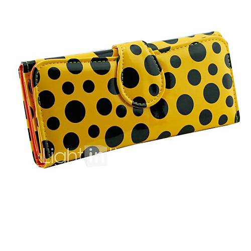 Womens Long Section Polka Dot Dold Wallet(Lining Color on Random)