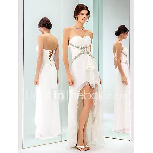 Sheath/Column Sweetheart Asymmetrical Chiffon Cocktail Dress