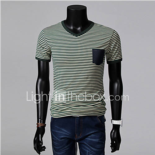 ZZT Stripes Hit The Color MenS V  Neck T Shirt