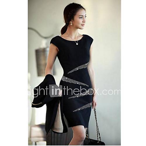 Womens Elegant Rhinestones Bodycon Dress