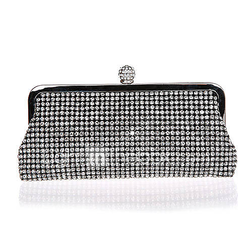 Jiminy Womens Top Grade Diamond Evening Clutch Bag(Black)