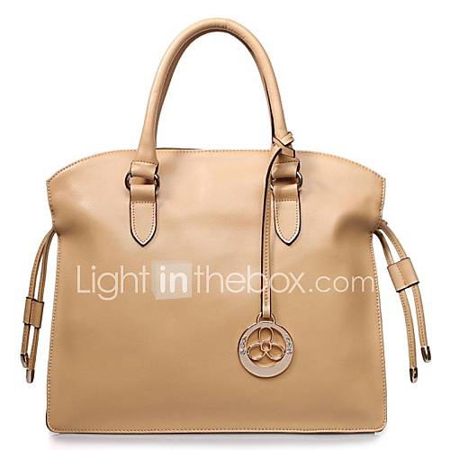 Womens OL Style Ladys Genuine Split Leather Shoulder handbag Linning Color on Random