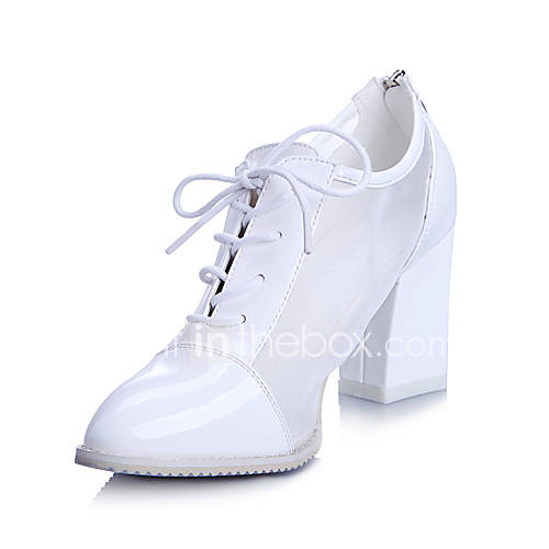 XNG 2014 Back Zipper Mesh Thick Heel Bandage Cozy Shoes (White)