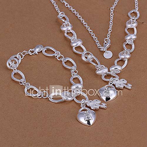 Oyami Cuprum Silvering Bracelet Necklace Suit LKNSPCS031