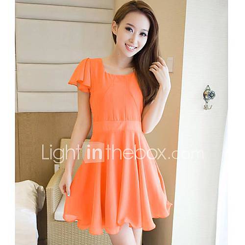 Womens Slim Short Sleeved Dress