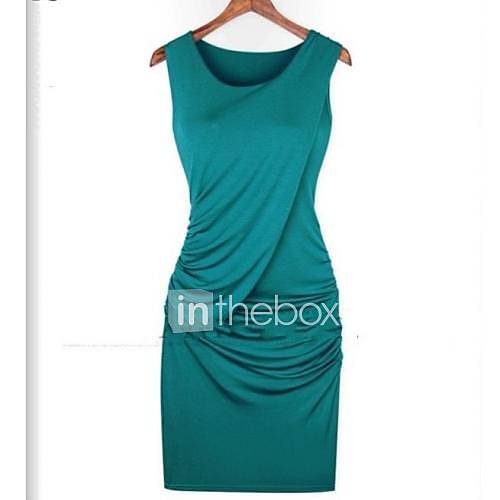 Womens Formal Rayon Solid Color Dress