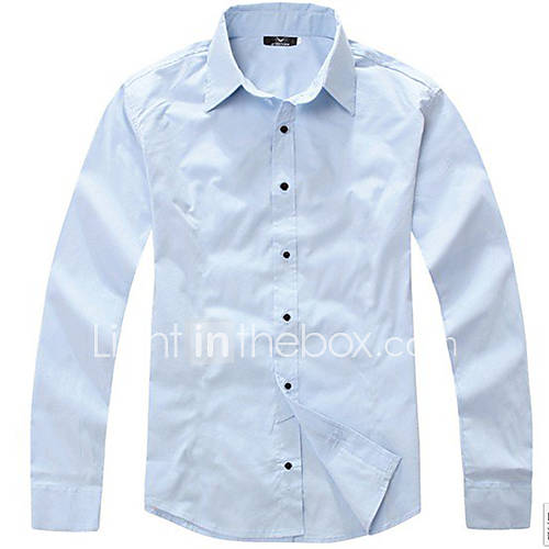 HKWB Casual Slim Long Sleeve Shirt(Blue)
