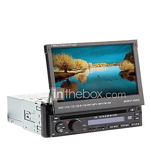 7 Inch 1Din TFT Screen In Dash Car DVD Player with GPS,BT,RDS,iPod,Touch Screen