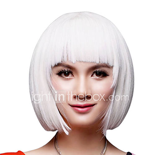 Capless Short Bob White Synthetic Wig