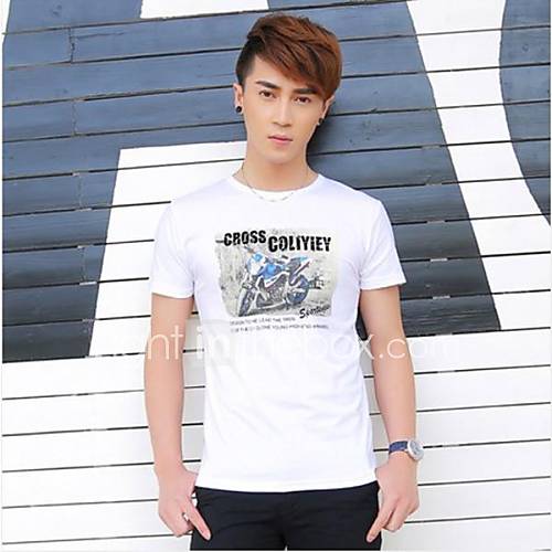 Mens Round Neck Slim Casual Short Sleeve Printing T shirt(Except Acc)