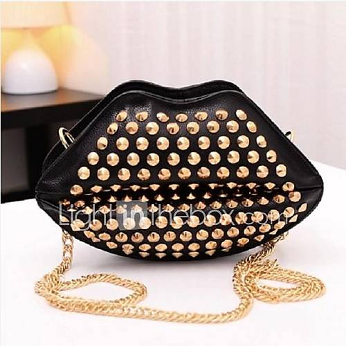 Sweet Rivet Lips Design Messenger Bags Clutch Bag