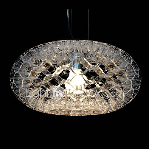 Small Size Honey Comb Acrylic pendant, 1 light, Transparent Acrylic Iron Plating