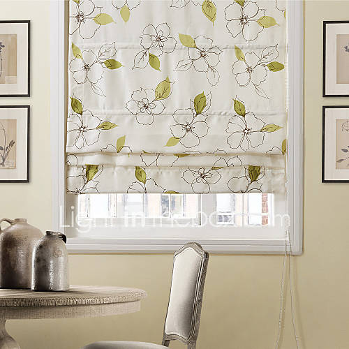 Country Classic Hand Painted Style Floral Pattern Eco friendly Roman Shade