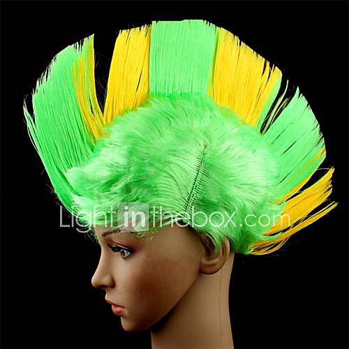 Capless Cosplay Party Mixed Color Synthetic Straight World Cup Fans Wigs