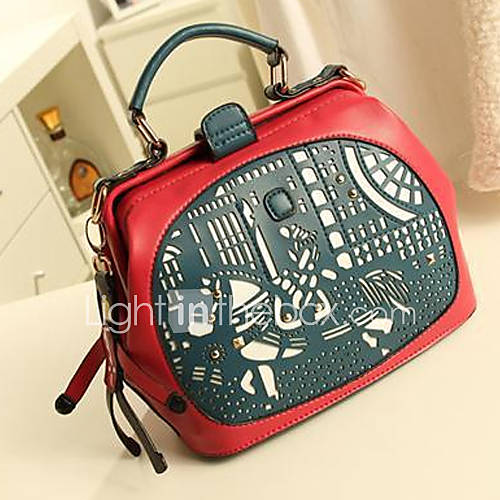 HONGQIU Womens Cute Leather Handbag(Red)