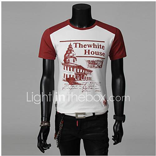 Mens Contrast Color Short Sleeve T Shirt