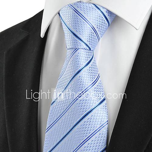 Tie New Striped Blue JACQUARD Mens Tie Necktie Wedding Party Holiday Gift