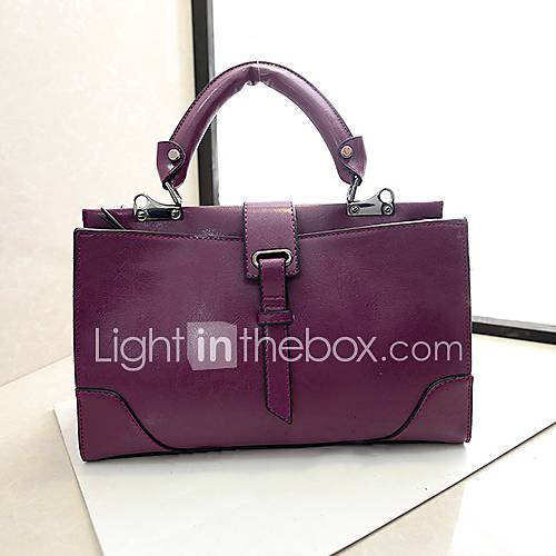 Daidai Womens Korean Style Solid Color Basic Purple Tote