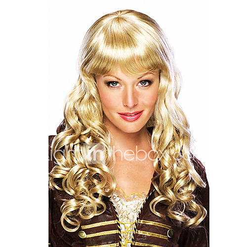Fancy Ball Synthetic Party Wig Full Bang Wavy Long Wig(Blonde)
