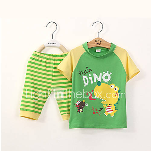 Childrens Cartoon Casual Short Sleeve Clothing Sets